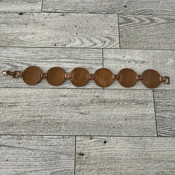 Enamel Bracelet Mid Century Modern Vintage Copper Modernist Artisan Retro MCM - Picture 4 of 5
